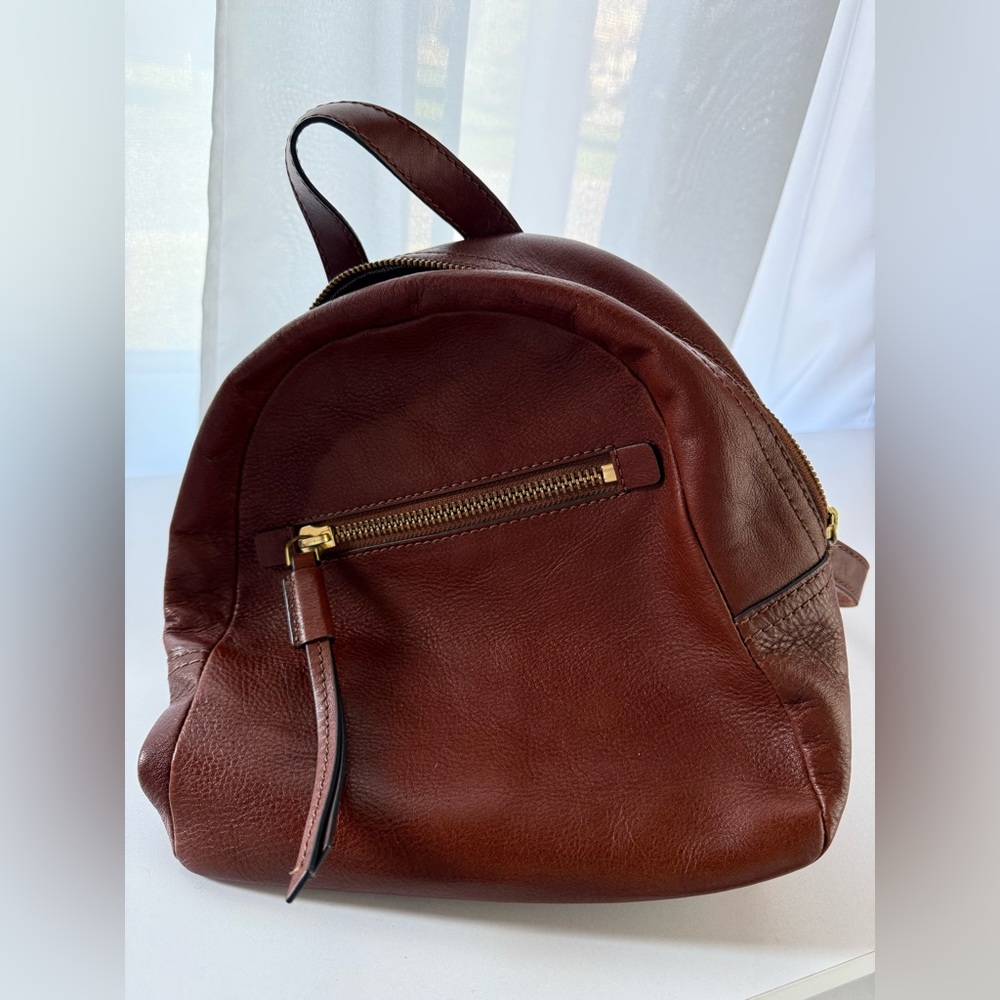 Fossil Brown Leather Backpack - image 1